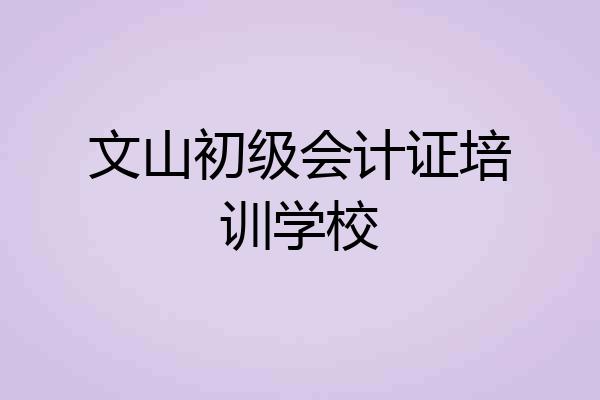 文山初级会计证培训学校