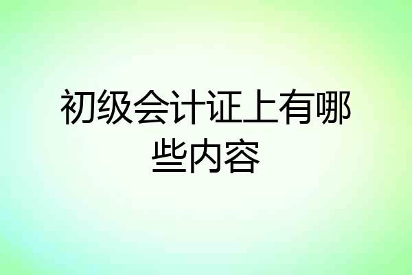 初级会计证上有哪些内容