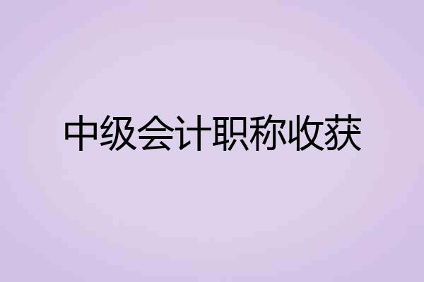 中级会计职称收获