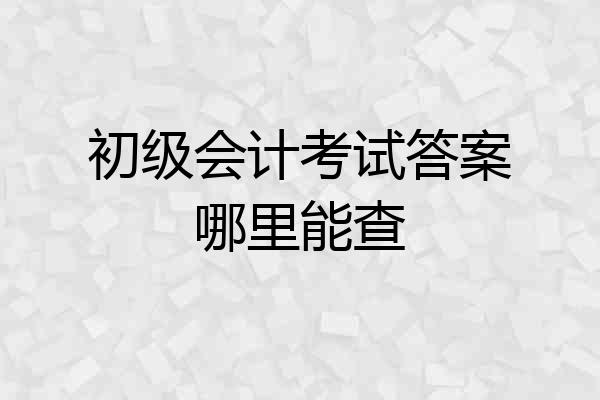 初级会计考试答案哪里能查