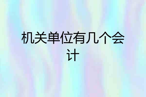 机关单位有几个会计