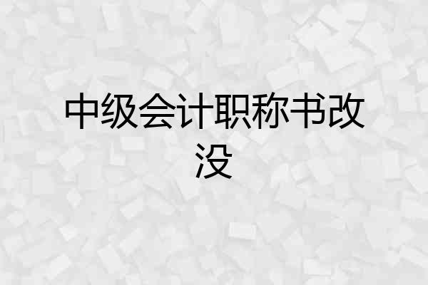 中级会计职称书改没