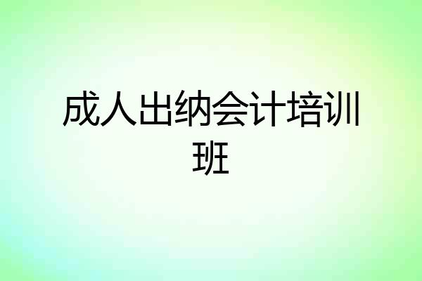成人出纳会计培训班