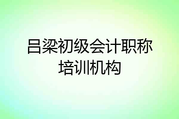 吕梁初级会计职称培训机构