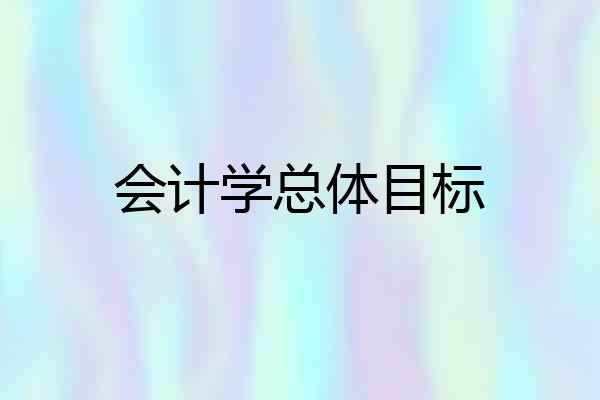 会计学总体目标