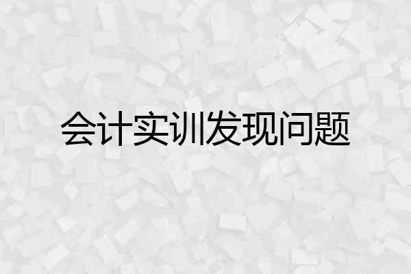 会计实训发现问题