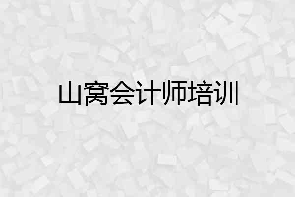 山窝会计师培训