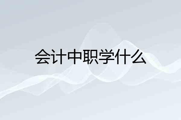 会计中职学什么