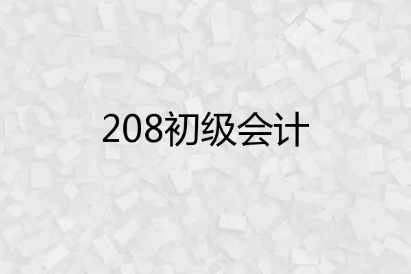 208初级会计