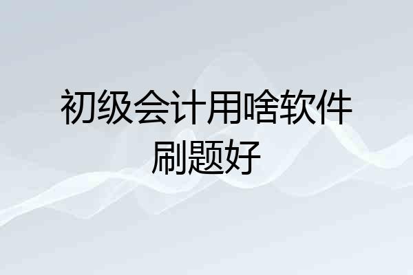初级会计用啥软件刷题好