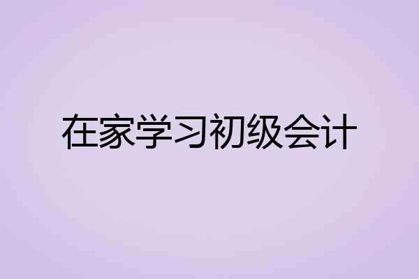 在家学习初级会计