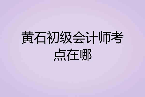 黄石初级会计师考点在哪