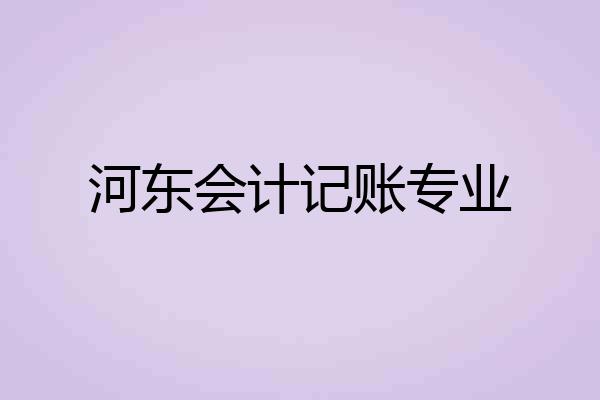 河东会计记账专业
