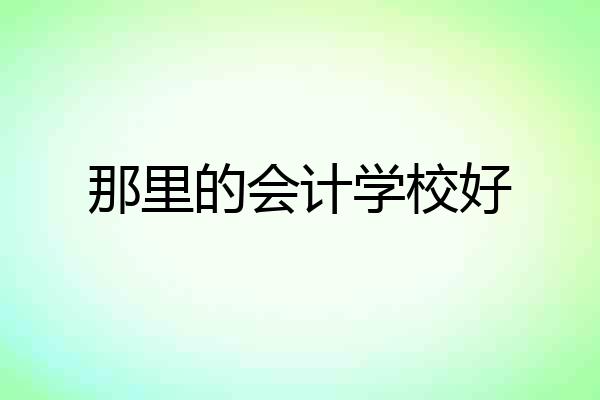 那里的会计学校好