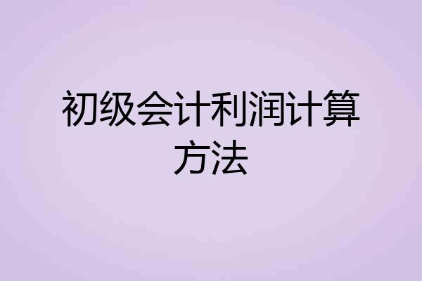 初级会计利润计算方法