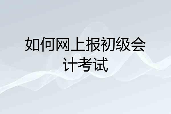 如何网上报初级会计考试