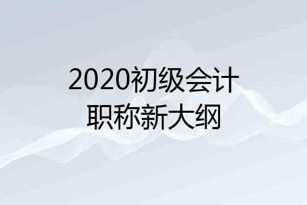 2020初级会计职称新大纲