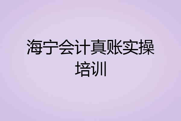 海宁会计真账实操培训