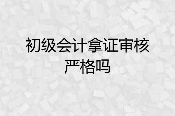 初级会计拿证审核严格吗