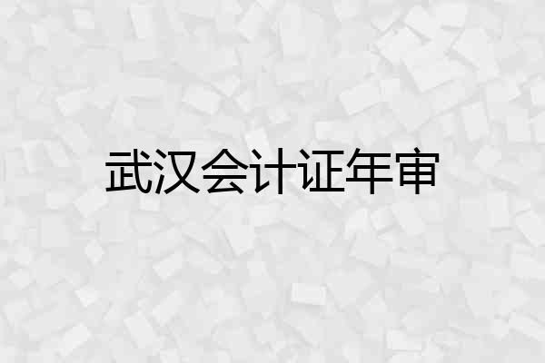 武汉会计证年审