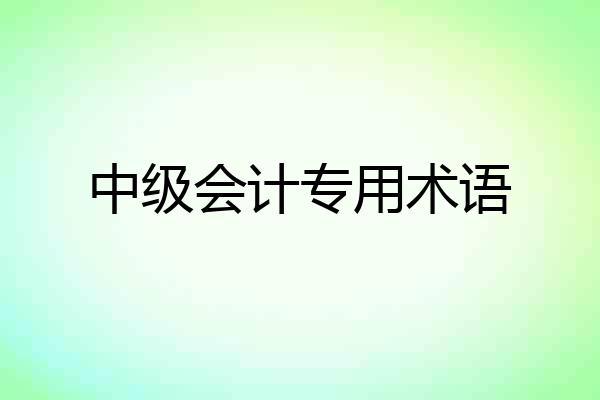 中级会计专用术语