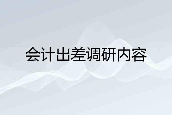 会计出差调研内容