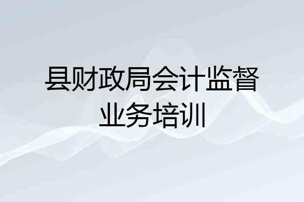 县财政局会计监督业务培训