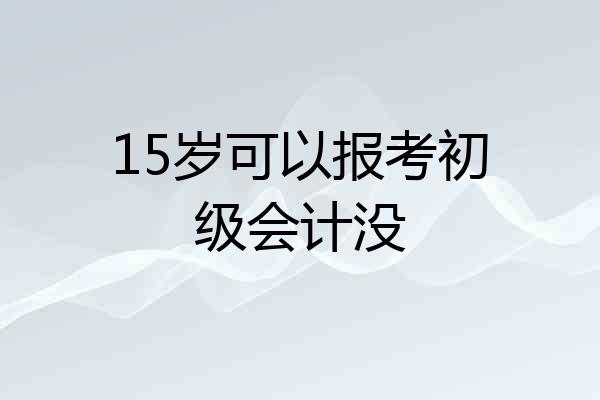 15岁可以报考初级会计没
