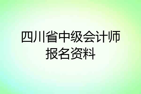 四川省中级会计师报名资料