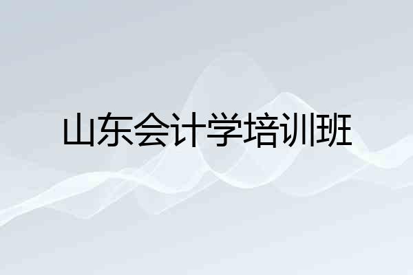 山东会计学培训班