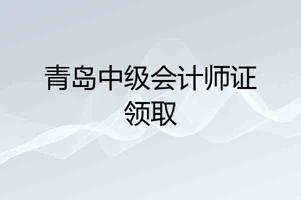 青岛中级会计师证领取