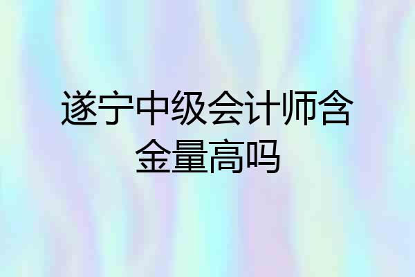 遂宁中级会计师含金量高吗