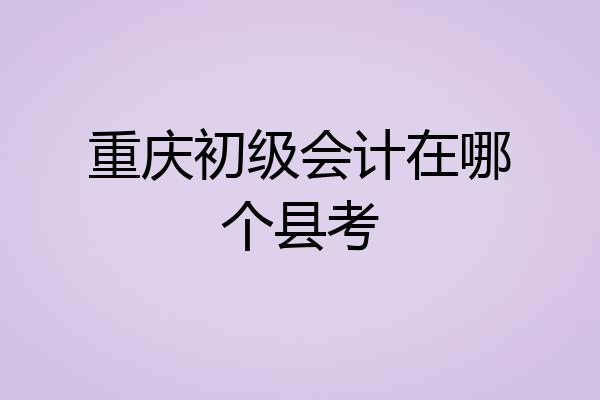 重庆初级会计在哪个县考
