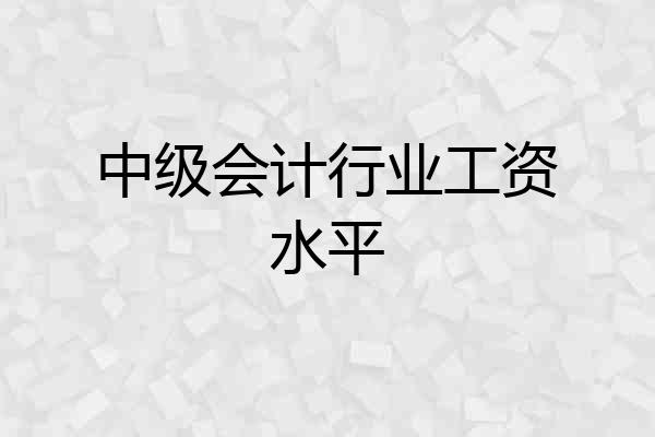中级会计行业工资水平