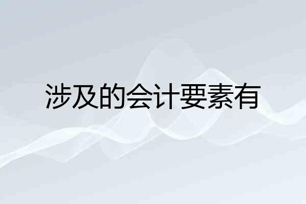 涉及的会计要素有