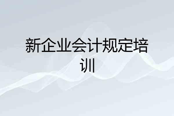新企业会计规定培训