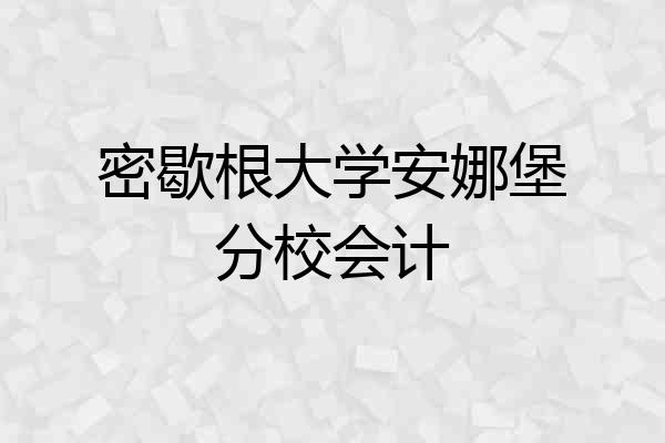 密歇根大学安娜堡分校会计