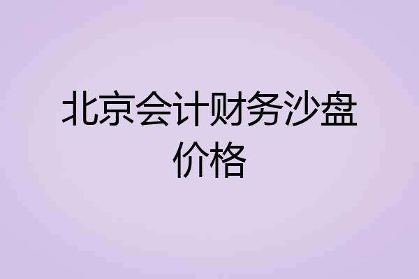 北京会计财务沙盘价格