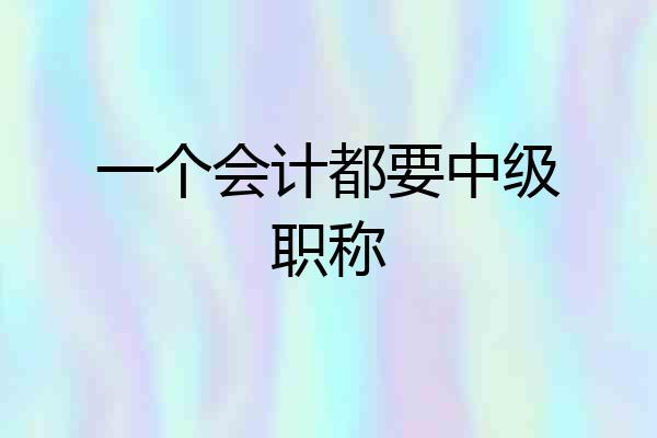一个会计都要中级职称