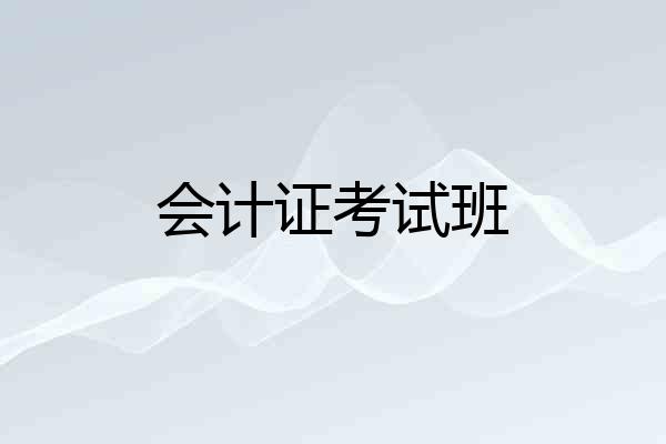 会计证考试班