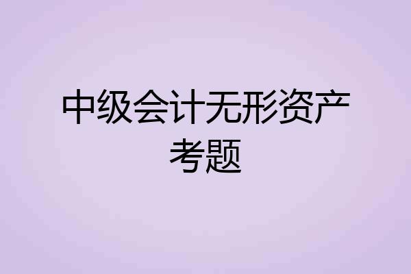 中级会计无形资产考题