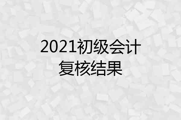 2021初级会计复核结果