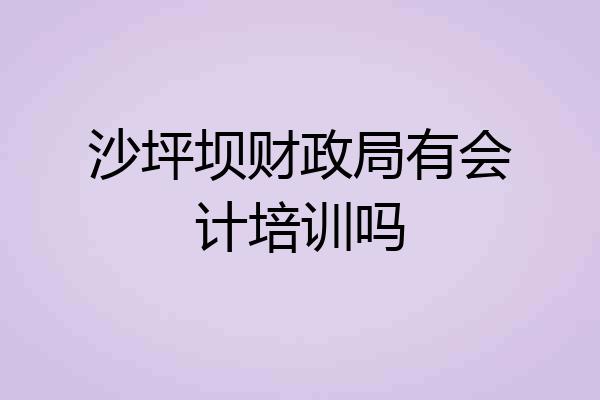 沙坪坝财政局有会计培训吗