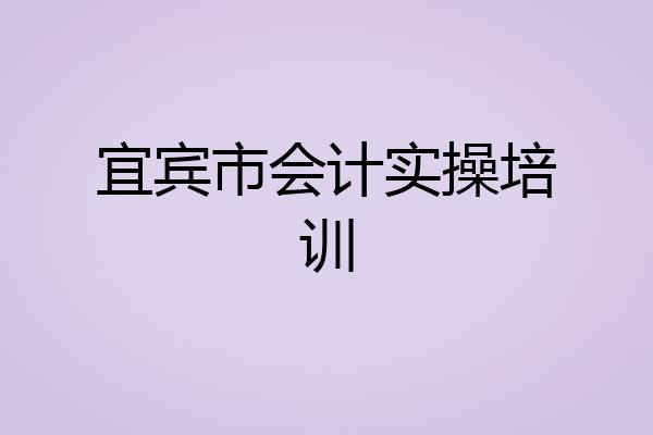 宜宾市会计实操培训