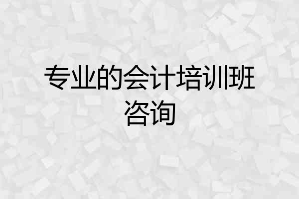 专业的会计培训班咨询