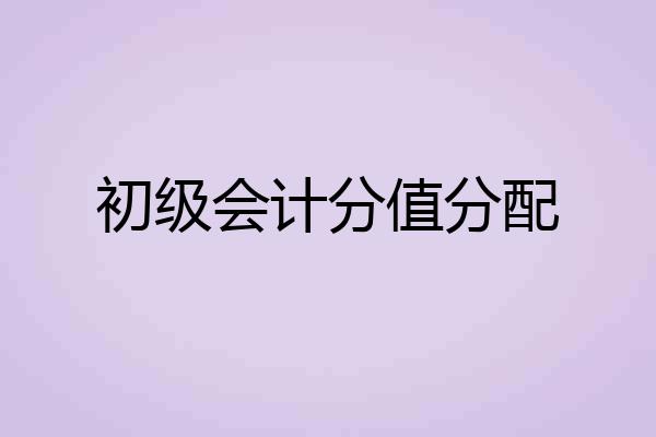 初级会计分值分配