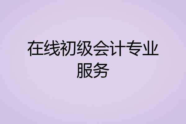 在线初级会计专业服务
