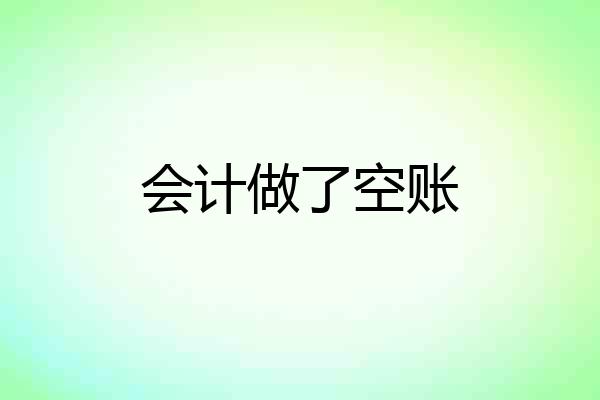 会计做了空账