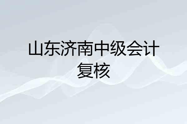 山东济南中级会计复核