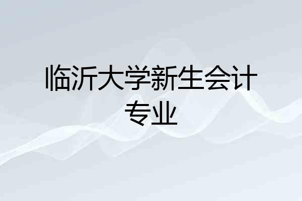 临沂大学新生会计专业